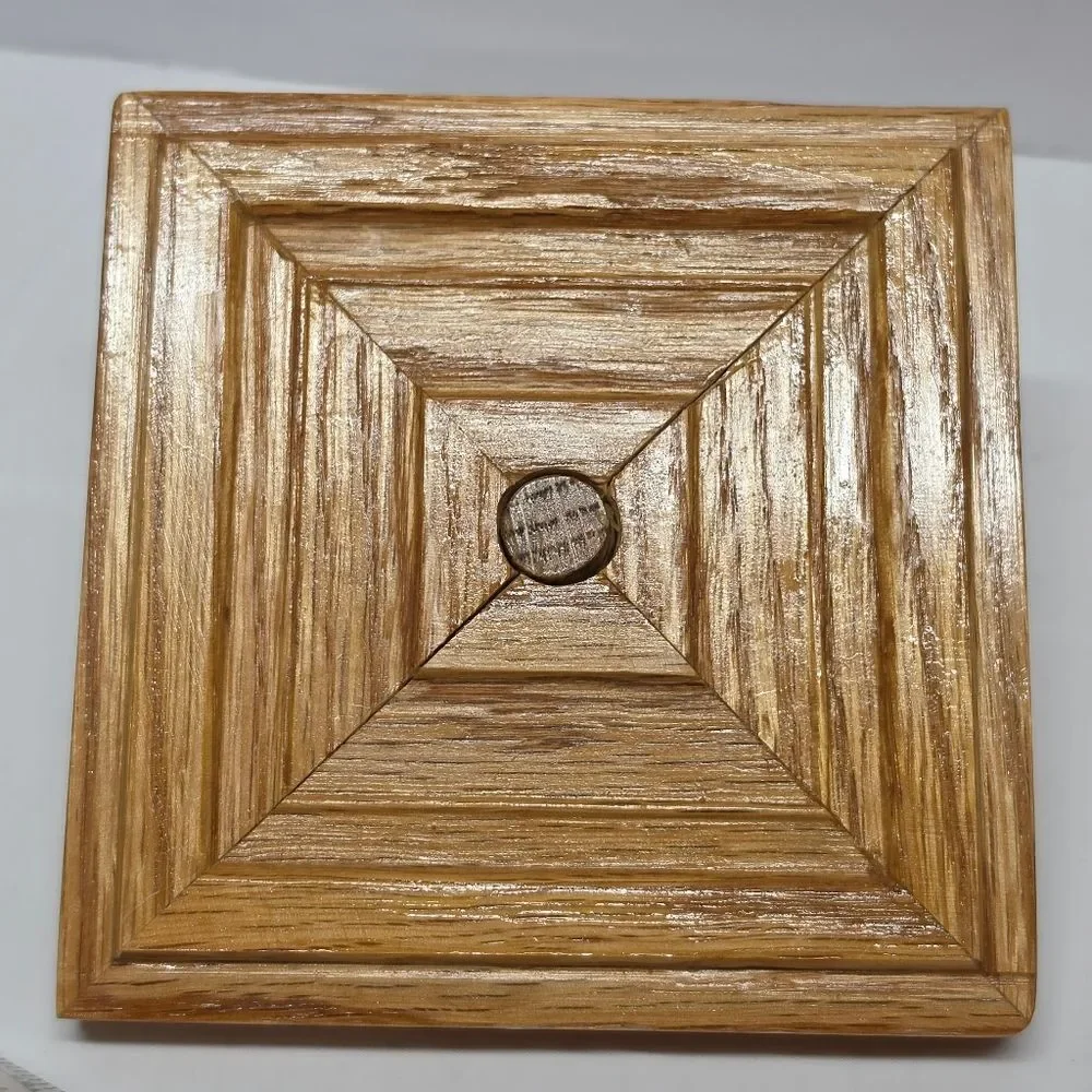 Vintage 60s Wooden Jewelry Trinket Box Red Lined Hand Carved By Forest Gibson